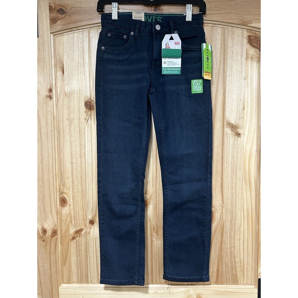 Levi’s 511 Boys Jeans NWT Dark Wash Adjustable Waist Slim Fit Eco Performance